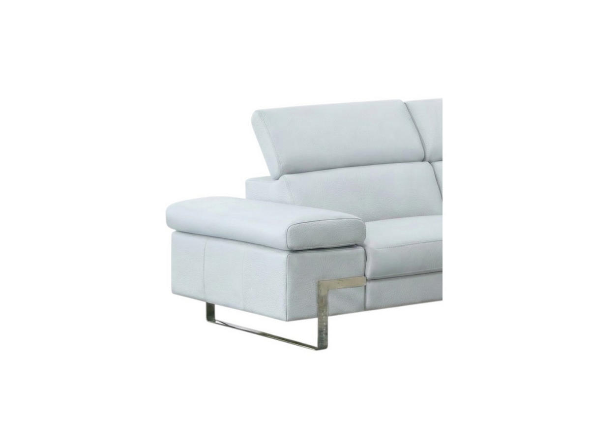 3-SITZER Sofa Opera Echtleder mit 1 x Relaxfunktion Weiß - Weiß, Leder/Metall (223/75/109cm)