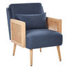 SESSEL Polsterbezug Blau Orum - Blau/Hellbraun, Textil (65/80/78cm) - Beliani