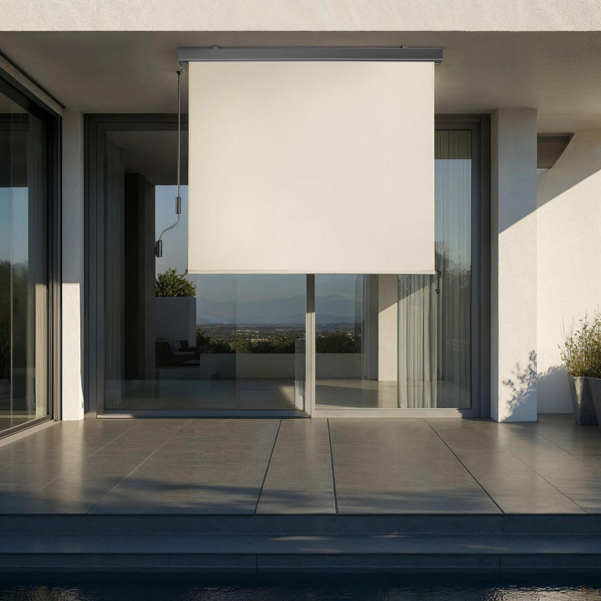 SENKRECHTMARKISE Eloise, inkl. Wandhaltern, beige - Beige, Textil (120/250cm) - tectake