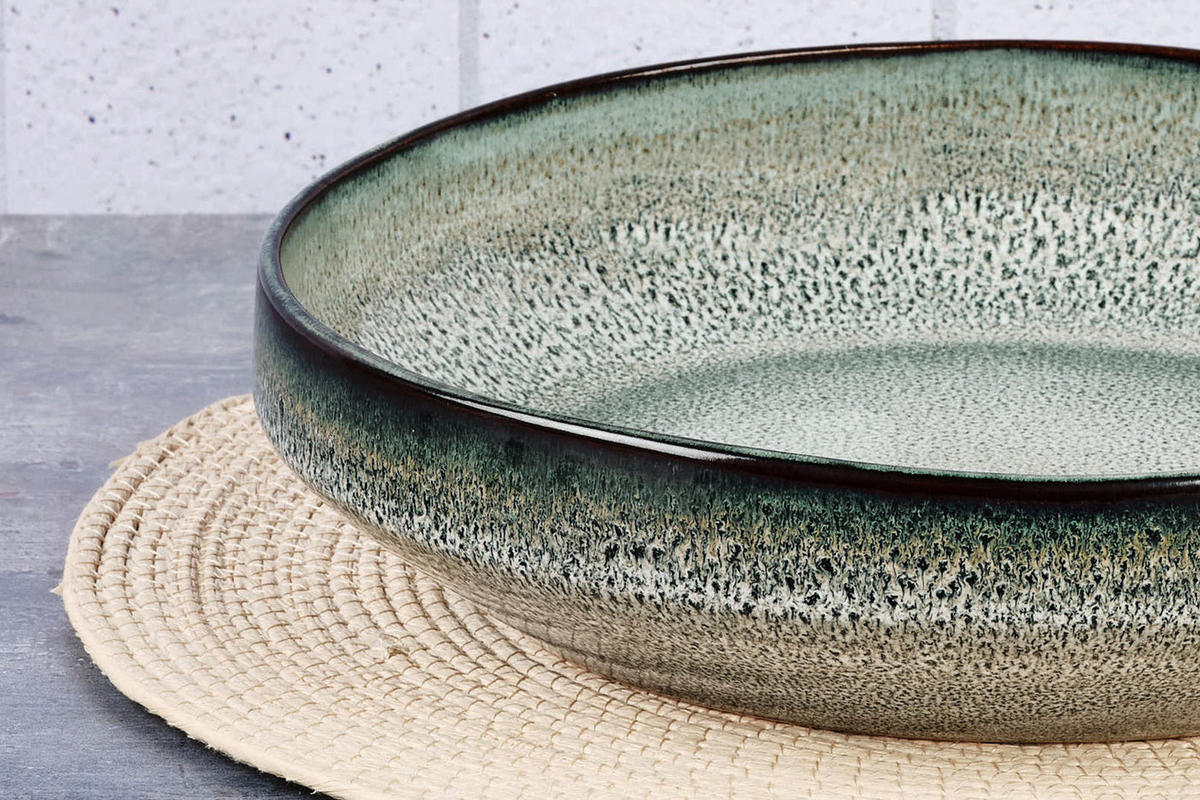 OBSTSCHALE Genesis Ø28cm - Erde - Grau, Keramik (28/6.5cm) - Björn