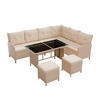 LOUNGEGARNITUR Manacor creme, sand inkl. Abdeckung - Beige, Kunststoff/Metall - Juskys