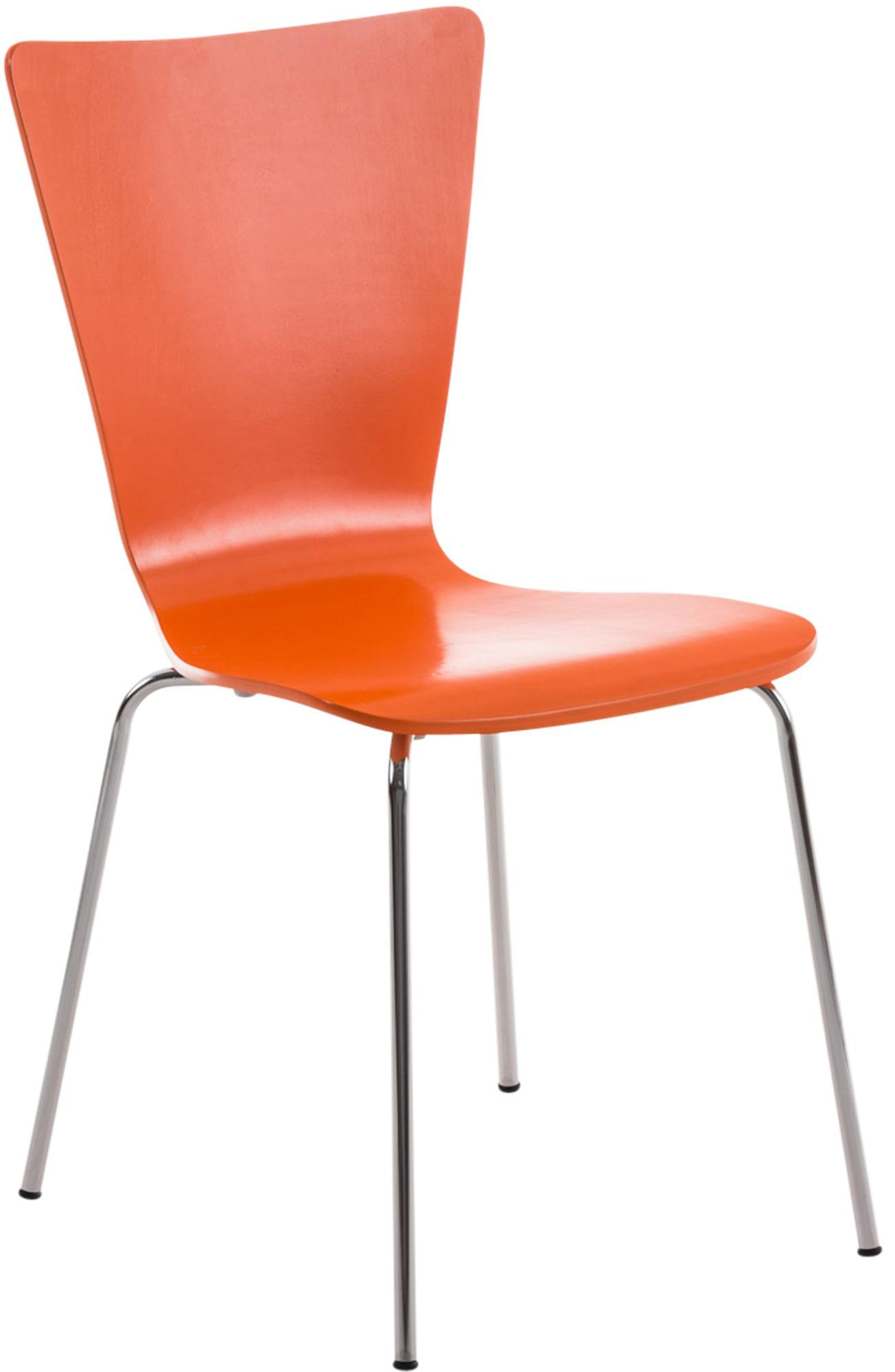 BESUCHERSTUHL Holz Orange - Orange, Holz/Metall (43/84/50cm) - CLP
