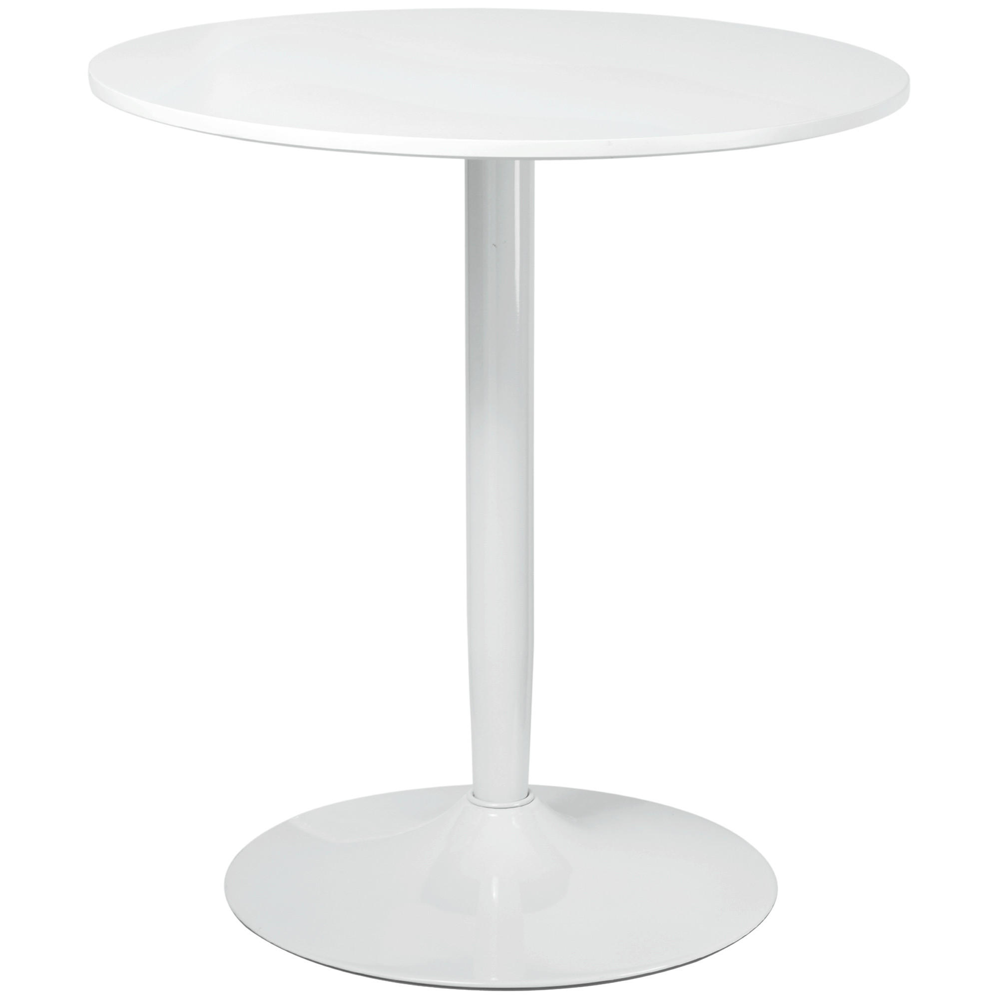 ESSTISCH, MDF, Stahl, Weiß - Weiß, Kunststoff (70/70/75cm) - HOMCOM