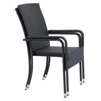GARTENSTÜHLE Yoro 2er-Set - Schwarz, Kunststoff (50/90/50cm) - Juskys