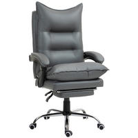 BÜROSTUHL mit Liegefunktion, ergonomisch Schreibtischstuhl Drehstuhl Dunkelgrau - Dunkelgrau, Kunststoff (72/130/66cm) - Vinsetto