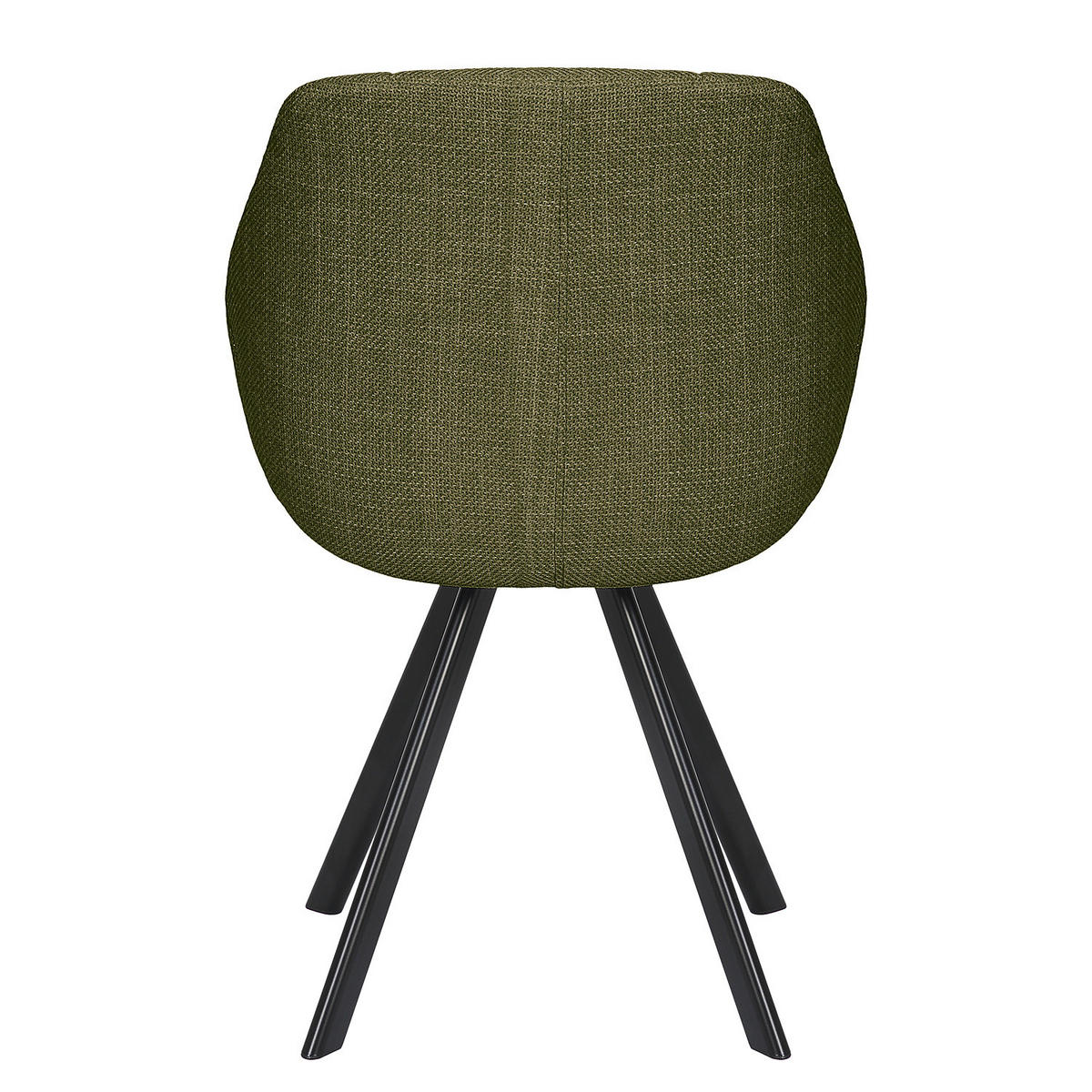 POLSTERSTUHL - 2er-Set - Leinen / Eisen - Grün, Textil/Metall (57/83/65cm) - home24