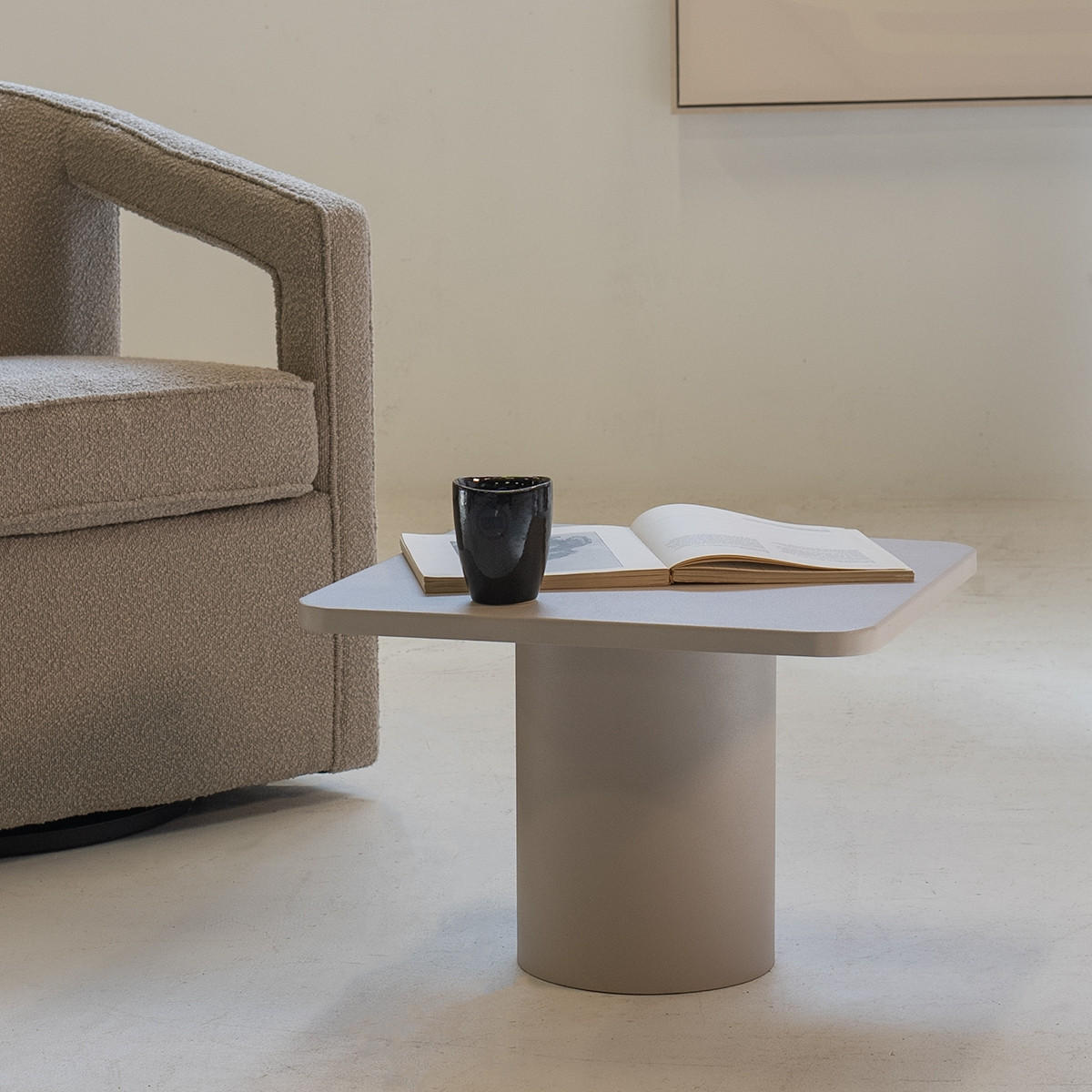 COUCHTISCH aus Eisen 50cm, beige - Beige, Metall (50/50/35cm) - Giga Meubel