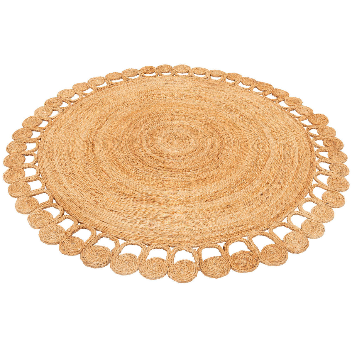 NATURFASER TEPPICH JUTE SALSA NATUR BOHO RUND - Beige, Textil (200/200cm) - Pergamon