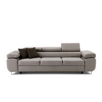 3-SITZER-SOFA WILD mit Schlaffunktion 127x190 Velours Hellgrau - Chromfarben/Hellgrau, Holz/Textil (262/90/102cm) - Muffo