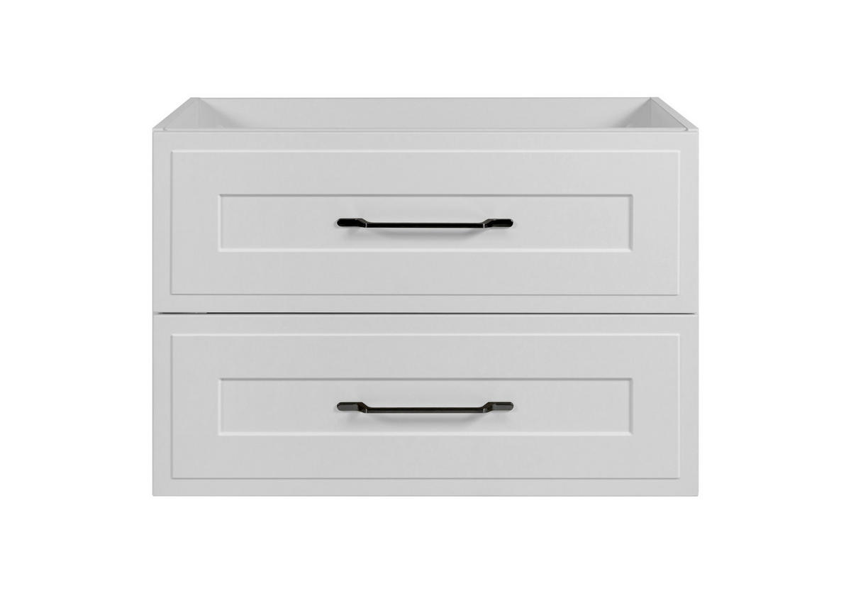 WASCHTISCHUNTERSCHRANK im klassischen Stil, weiß, 80 x 57 x 46 cm - Schwarz/Weiß, Holzwerkstoff (80/57/46cm) - 3XE LIVING