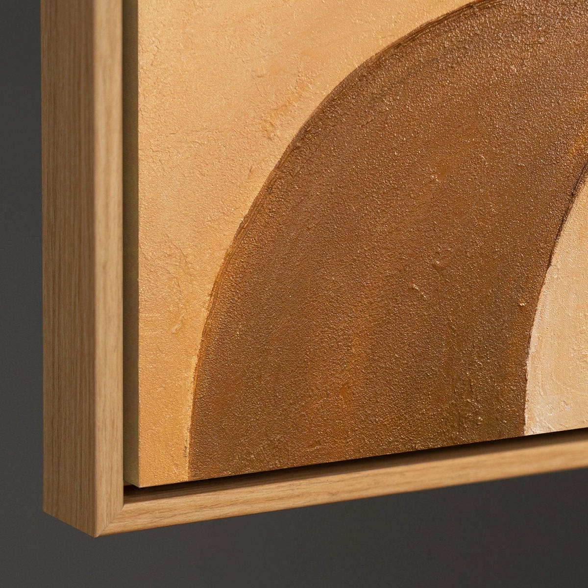 GEMÄLDE Krümmung des Horizonts Schattenfugenrahmen Eichefarben 140x100 cm - Eichefarben, Holz (140/100cm) - YS-art gallery