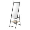STANDSPIEGEL Chamois mit 1 Ablage - Eichefarben, Glas/Metall (40/150/90cm) - [en.casa]