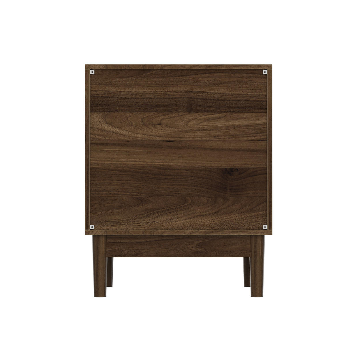 NACHTTISCH aus MDF und Holzwerkstoff 45x39x56,5 cm Walnuss mit 2 Schubladen und offenem Fach im Lattenrost-Design - Walnussfarben, Holzwerkstoff (45/56.5/39cm) - Modfu