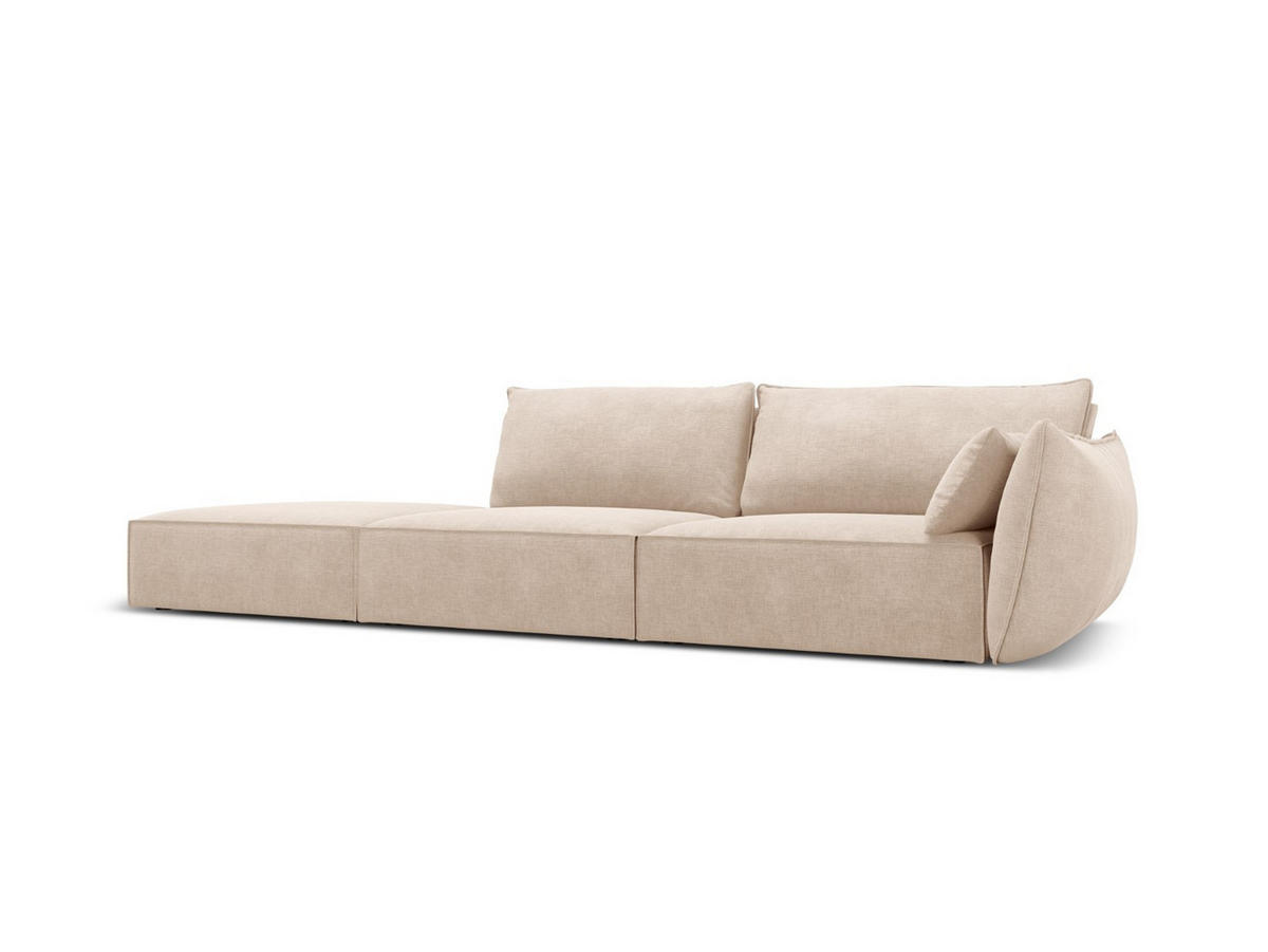 LINKES-SOFA Kaelle aus Chenille-Stoff beige 4 Sitzplätze - Beige, Textil (110/85/264cm) - Micadoni