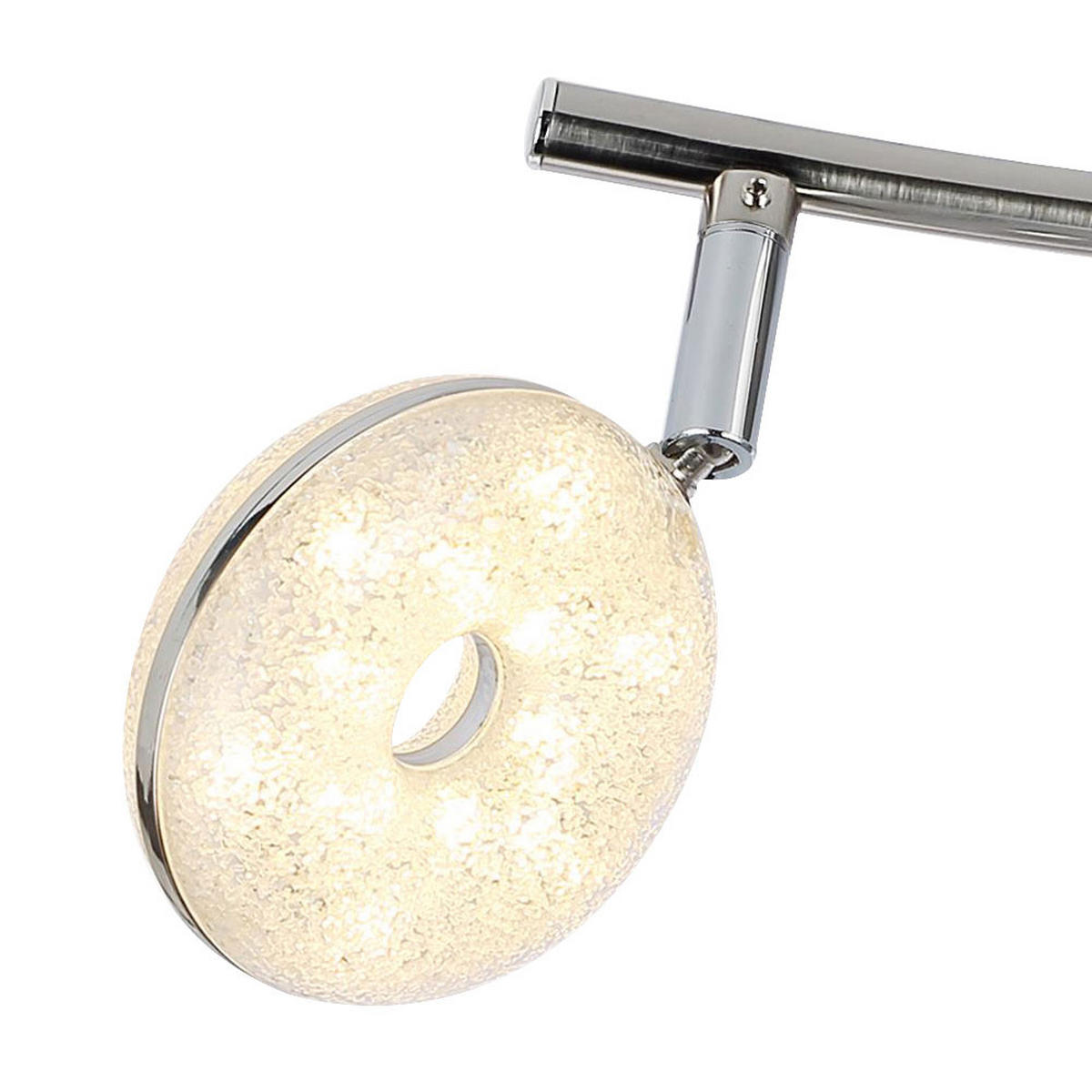 LED DECKENLEUCHTE Chrom Silber Kristalloptik - Silberfarben, Glas (70/18/18.5cm) - Globo Lighting