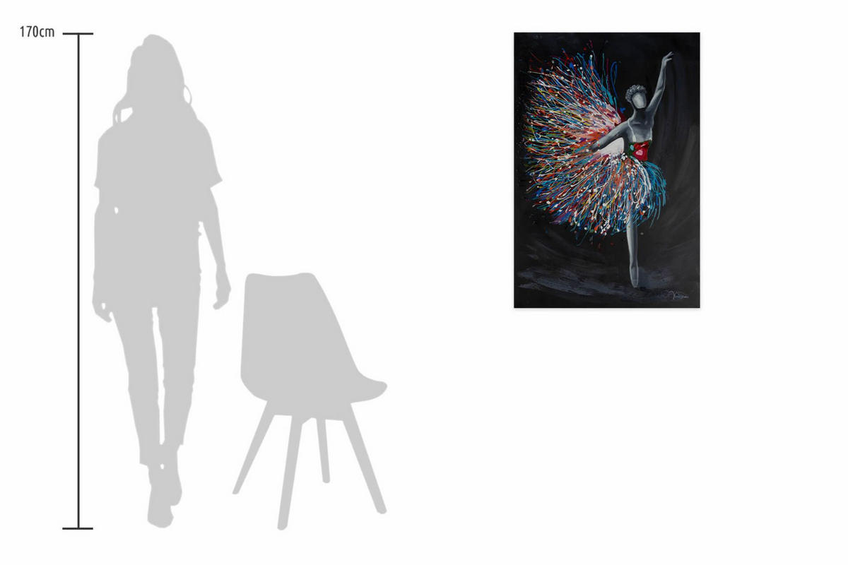 RUČNE MAĽOVANÝ AKRYLOVÝ OBRAZ 60/90 cm, čierny, abstraktný dekoratívny motív - čierna, drevo/textil (60/90cm) - KUNSTLOFT