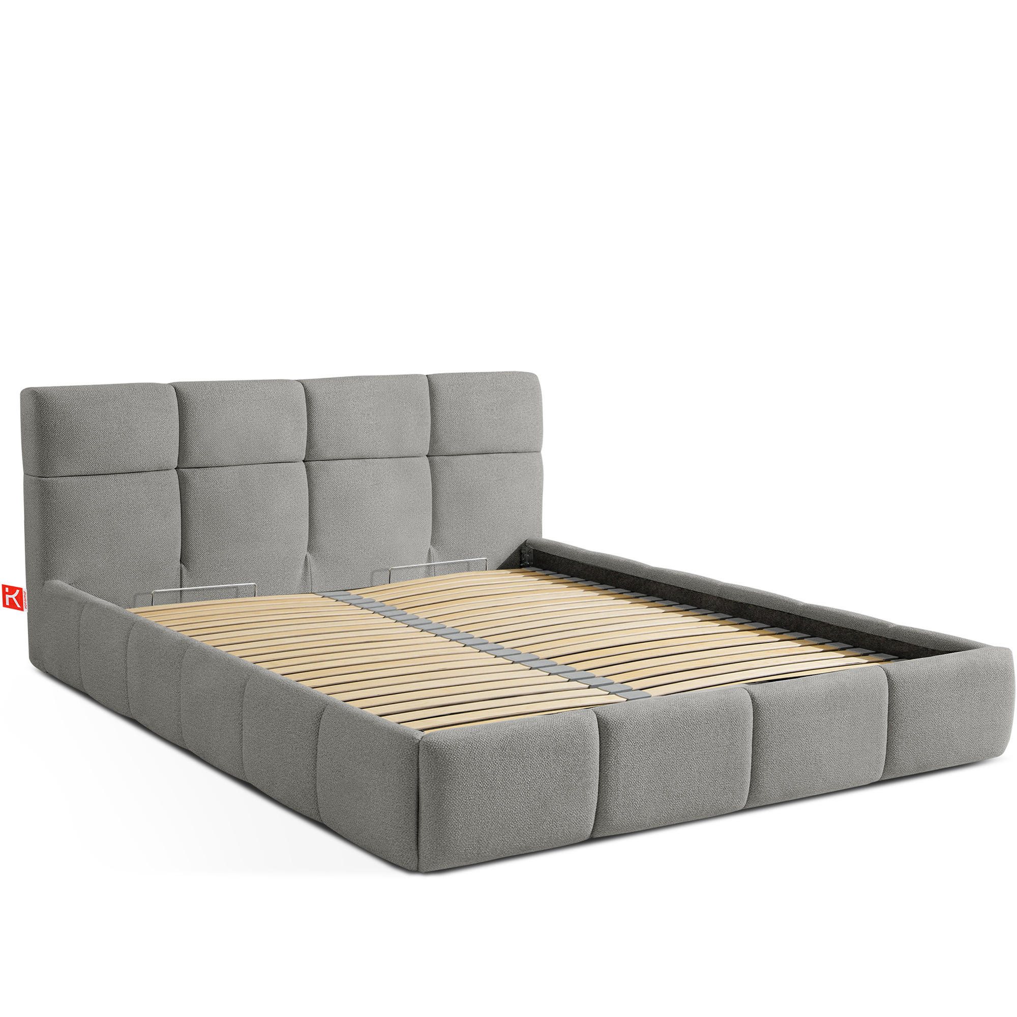 POLSTERBETT ALTOS, grau - Grau, Holz/Holzwerkstoff (140/200cm) - KONSIMO®