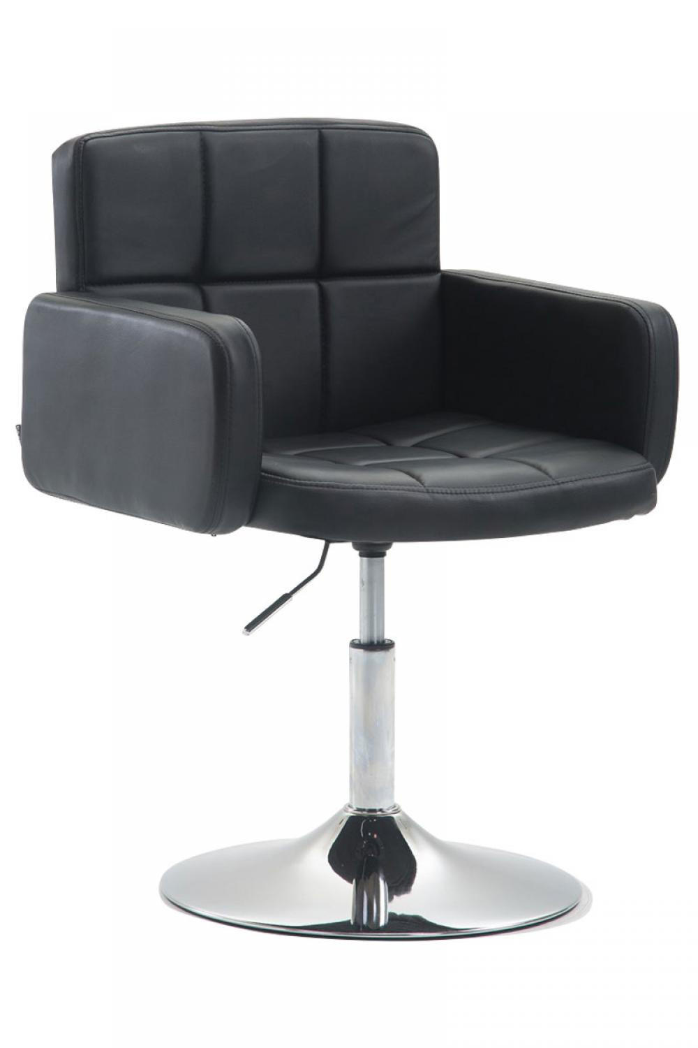 SESSEL Lederlook schwarz - Schwarz, Textil/Metall (58/80/48cm) - CLP