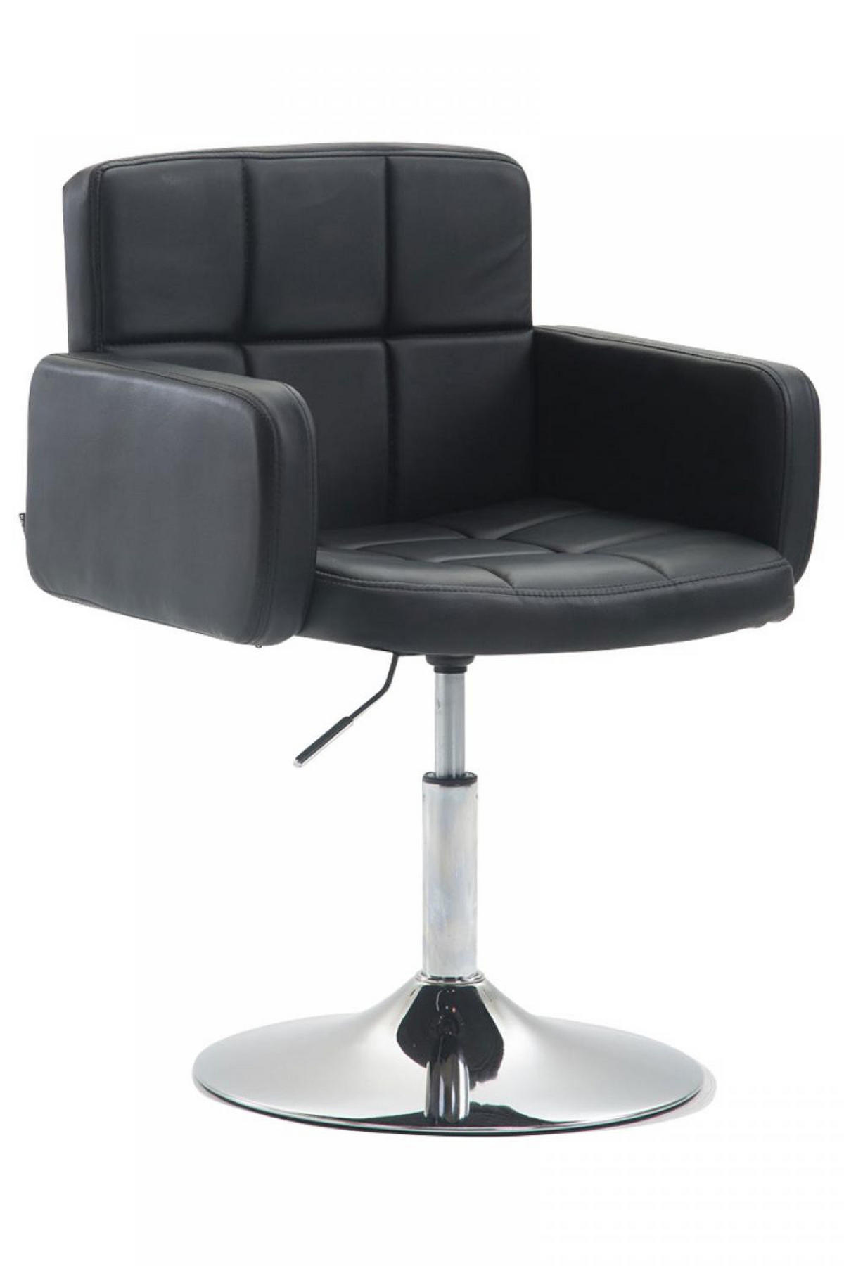 SESSEL Lederlook schwarz - Schwarz, Textil/Metall (58/80/48cm) - CLP