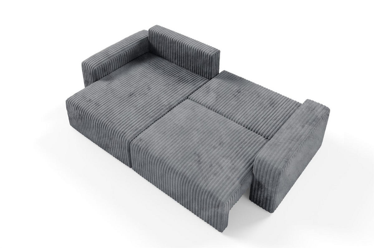 ECKSOFA Natalia - Grau, Holzwerkstoff/Textil (149/244cm) - Fun Möbel