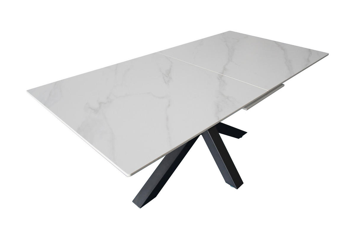 ESSTISCH MILLIE - Schwarz/Weiß, Keramik (90/180/76cm) - SAM