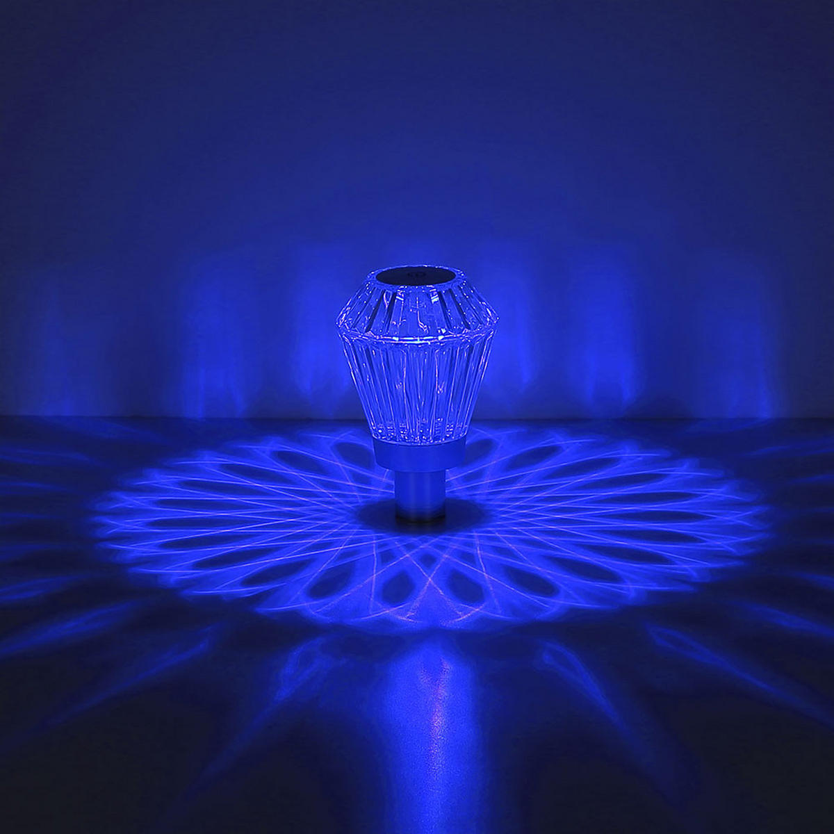 LED TISCHLEUCHTE POLIMI Silber Kristalloptik - Silberfarben, Kunststoff (11/11/16.9cm) - Globo Lighting