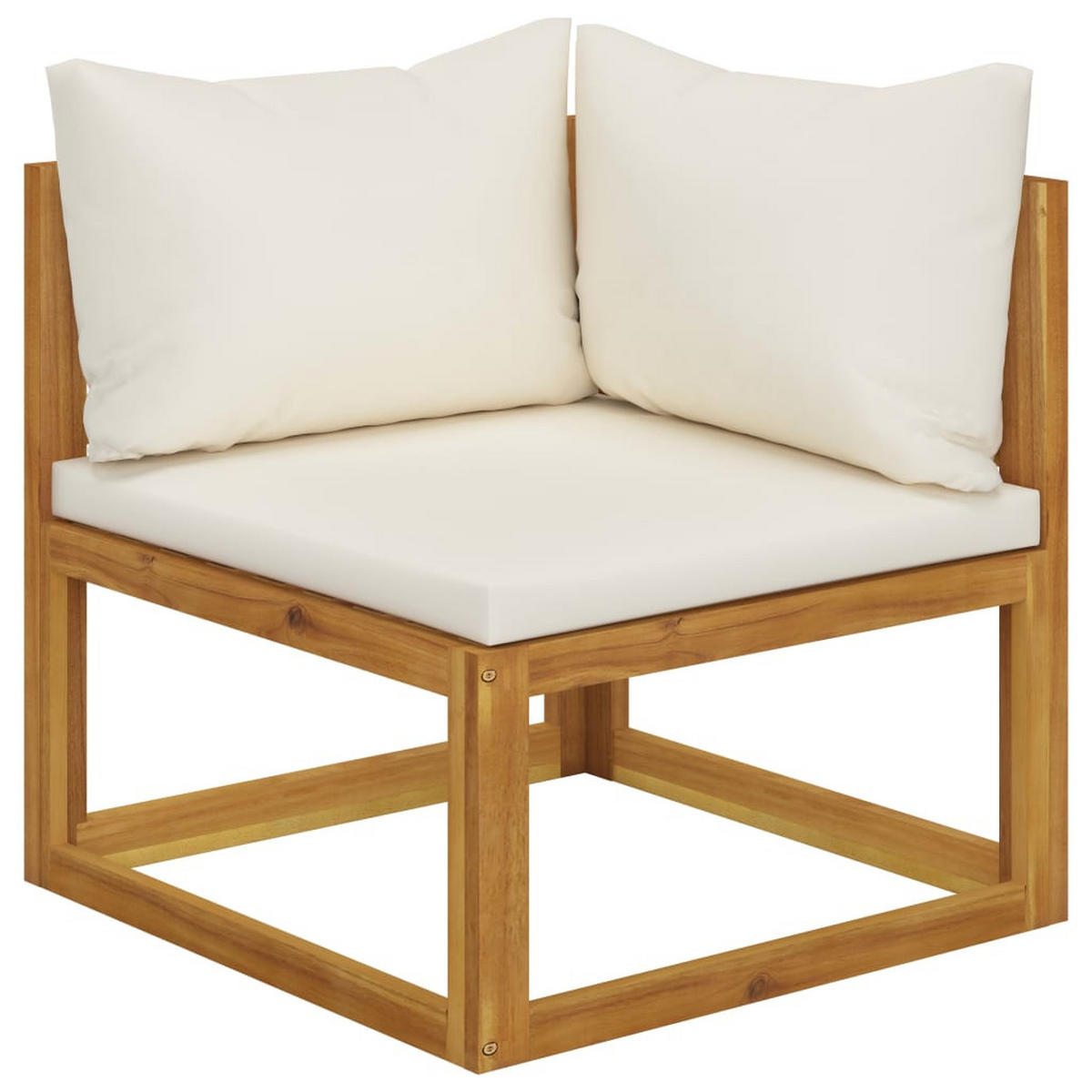 2-SITZER-GARTENBANK mit Cremeweißen Kissen - Creme, Holz (70/60/70cm) - furnicato