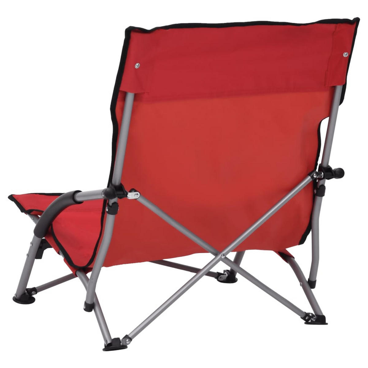 KLAPPBARE Strandstühle 2Er Set Rot Stoff - Rot, Textil (65.5/66/55.5cm) - vidaXL