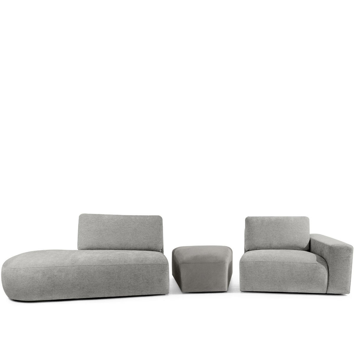 4-SITZER ECKSOFA ZUCCO Chenille links, Hellgrau - Hellgrau, Textil (350/84/105cm) - KONSIMO®