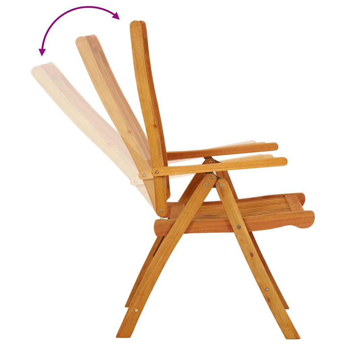 KLAPPBARE Gartenstühle 2er Set Massivholz Eukalyptus - Braun, Holz (58/112/71cm) - vidaXL