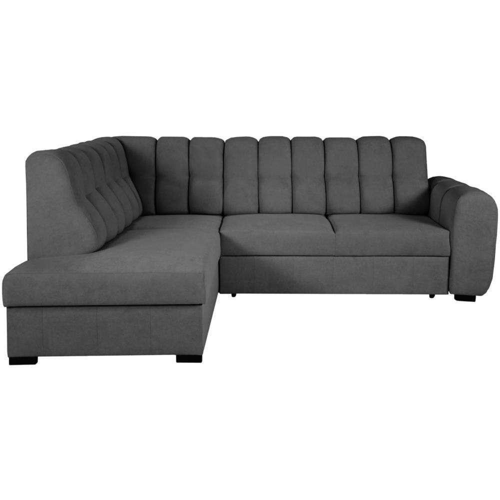 Beautysofa Eckschlafsofa Schwarz 261x193 cm