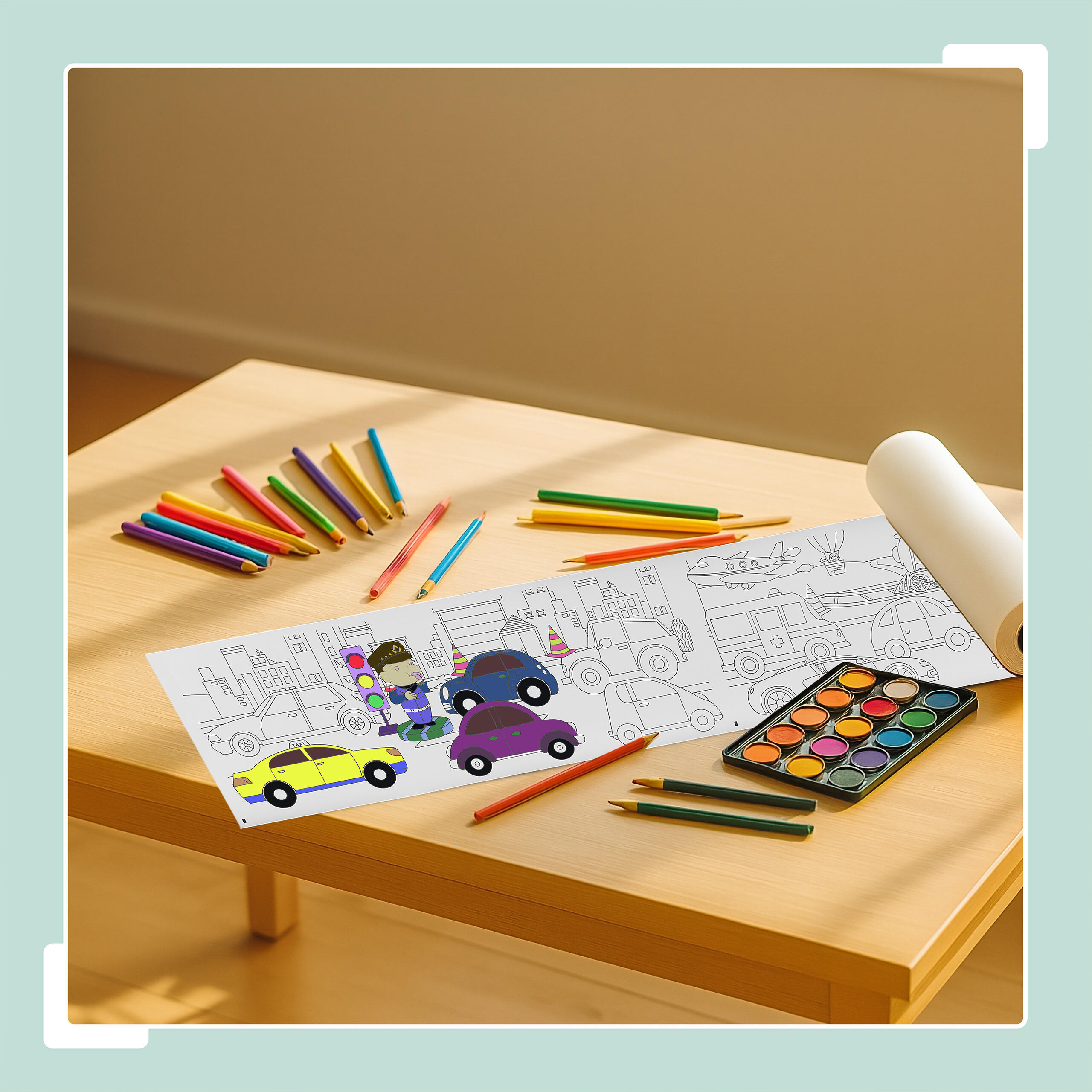 2XAUSMALTISCHDECKE - Multicolor, Papier (38/4/4cm) - Relaxdays