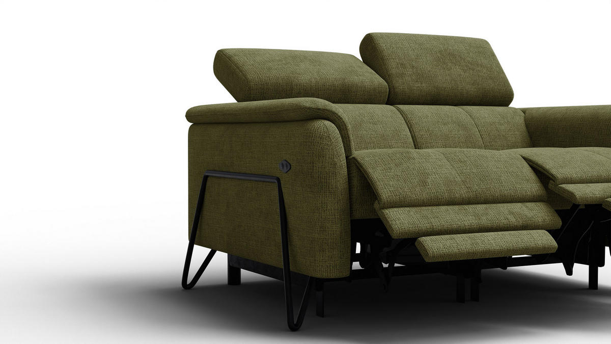 RELAXSOFA RODEN 2-Sitzer, olive - Olivgrün, Holz/Textil (152/82/103cm) - Courtois Laville