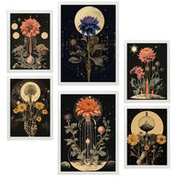 POSTER Set Mit 6 Illustration Mystischen Esoterischen A3 & A4 Weißer Rahmen - Weiß, Papier (29/3cm) - Nacnic