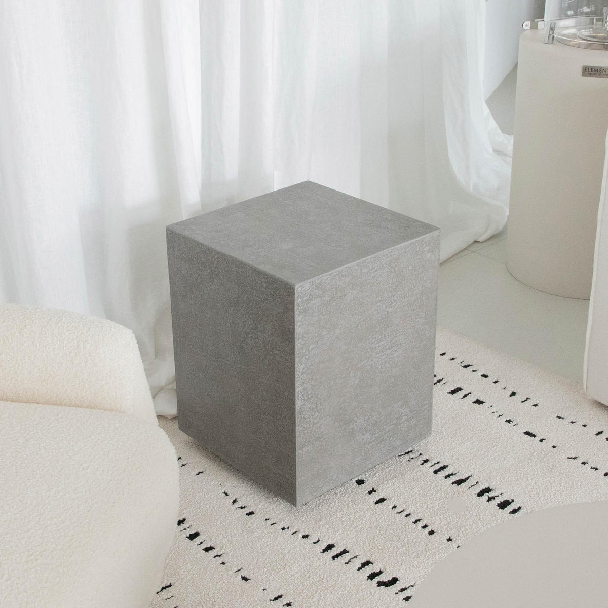 BEISTELLTISCH TEVERE aus GF-Beton, Wetterbeständig, 35x35x46 cm - Grau, Naturmaterialien (35/35/46cm) - Elementi