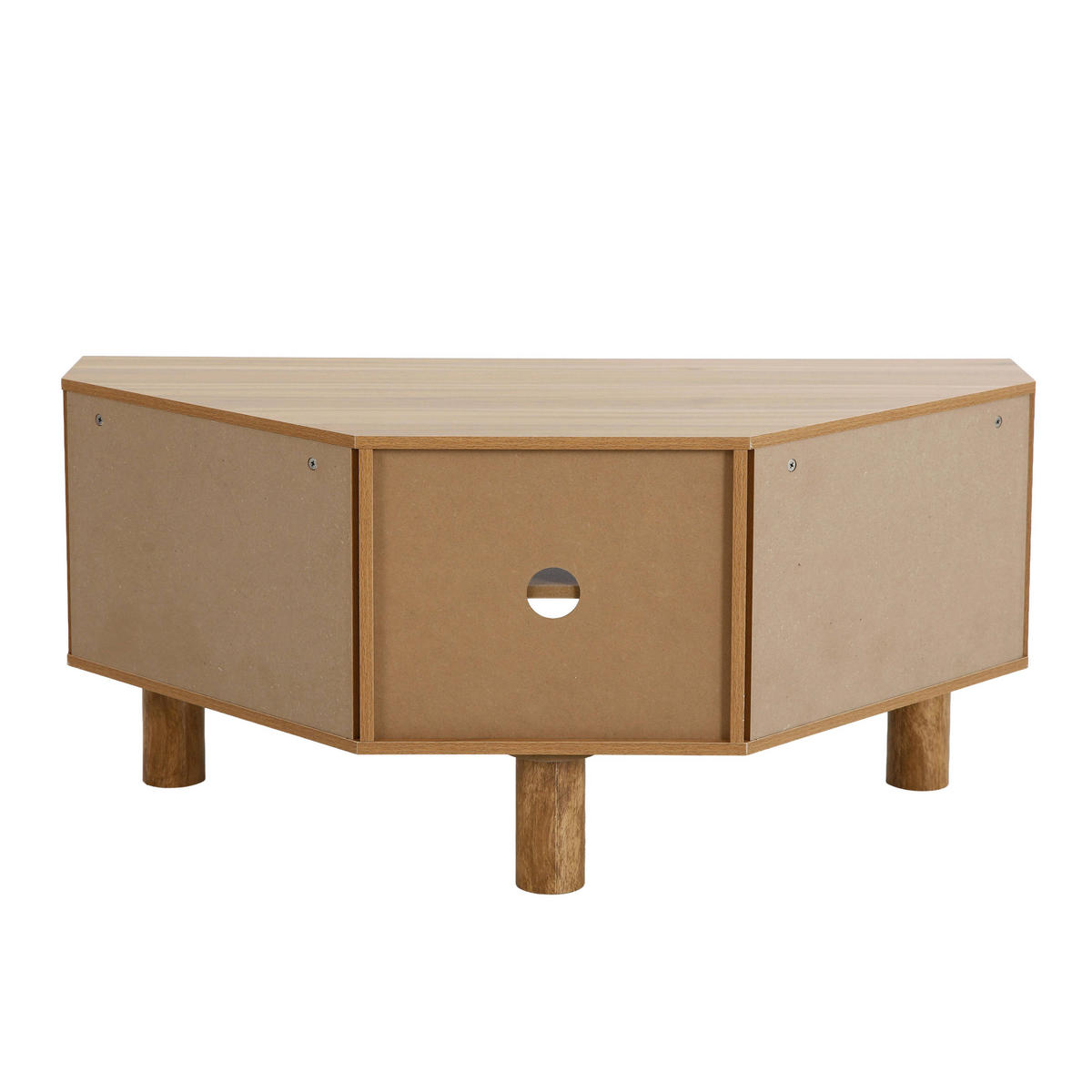 TV-STANDER, Helles Holz - Beige, Holz (120/55/54cm) - Oviala