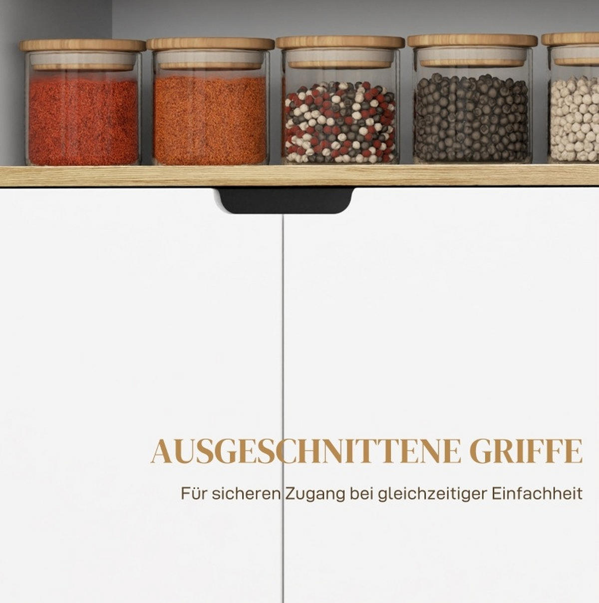 KÜCHENINSEL 80/40/82 cm naturfarben weiß aus Holz mit Rollen und Stauraum - Weiß, Holz (80/82/40cm) - OKWISH