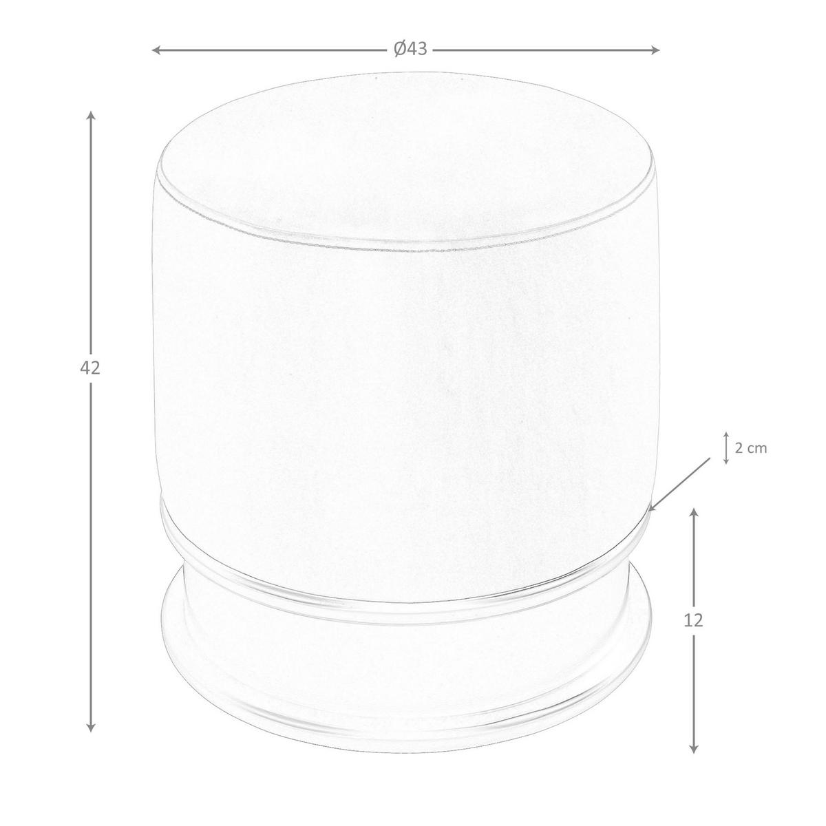 POUF Dunkelgraues Öko-Leder-Pouffe Ø43/42 cm - Dunkelgrau, Leder (43/42/43cm) - ANGEL CERDA