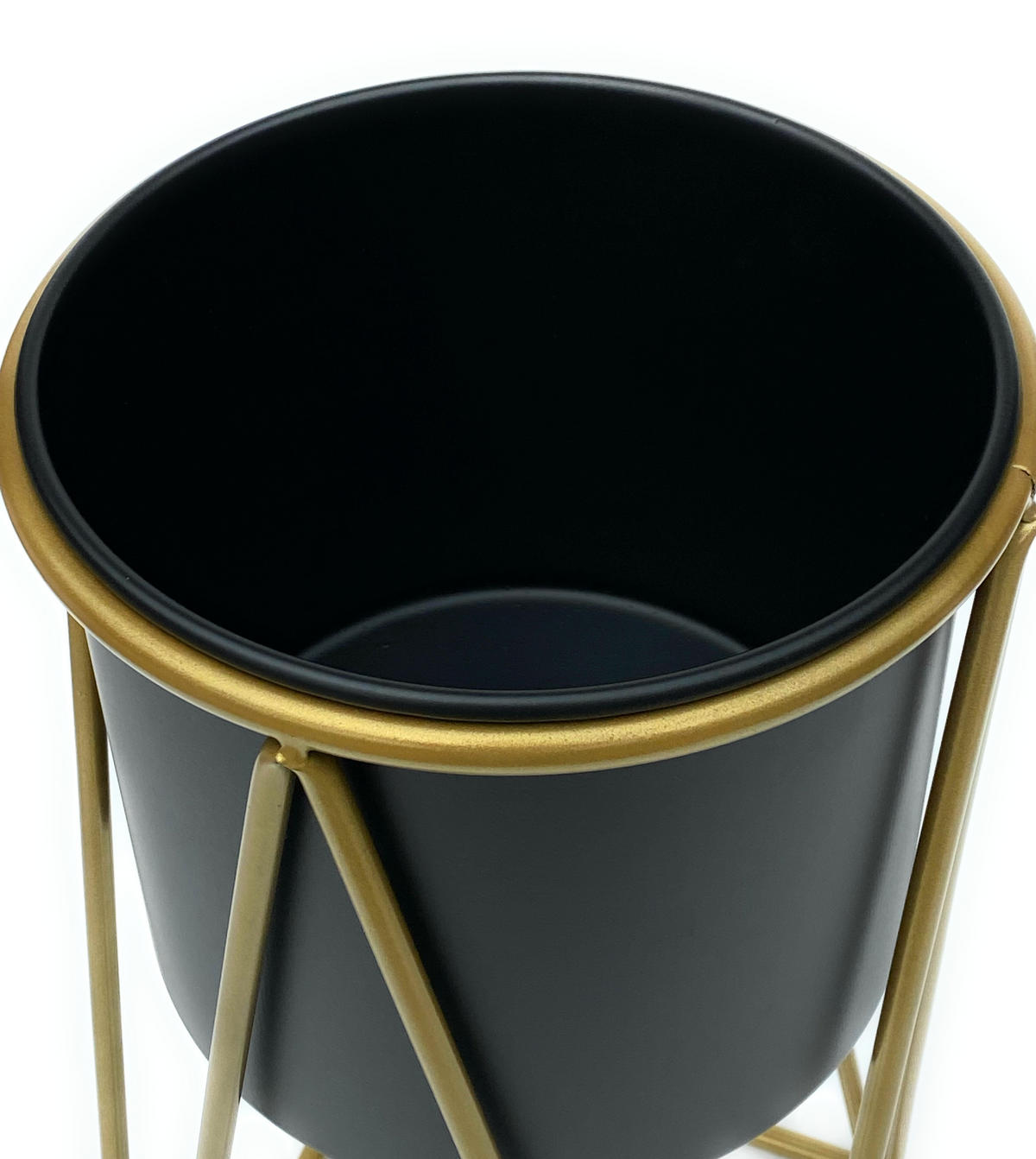 BLUMENHOCKER mit Topf Metall 70 cm 96046 L - Schwarz, Metall (26/70/26cm) - DanDiBo