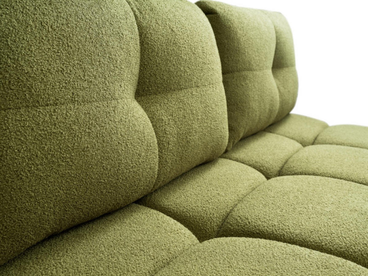 SOFA Grün MILA Ausziehbar Ohne Armlehnen Bouclé - Grün, Textil (214/89/104cm) - Sepro Meble
