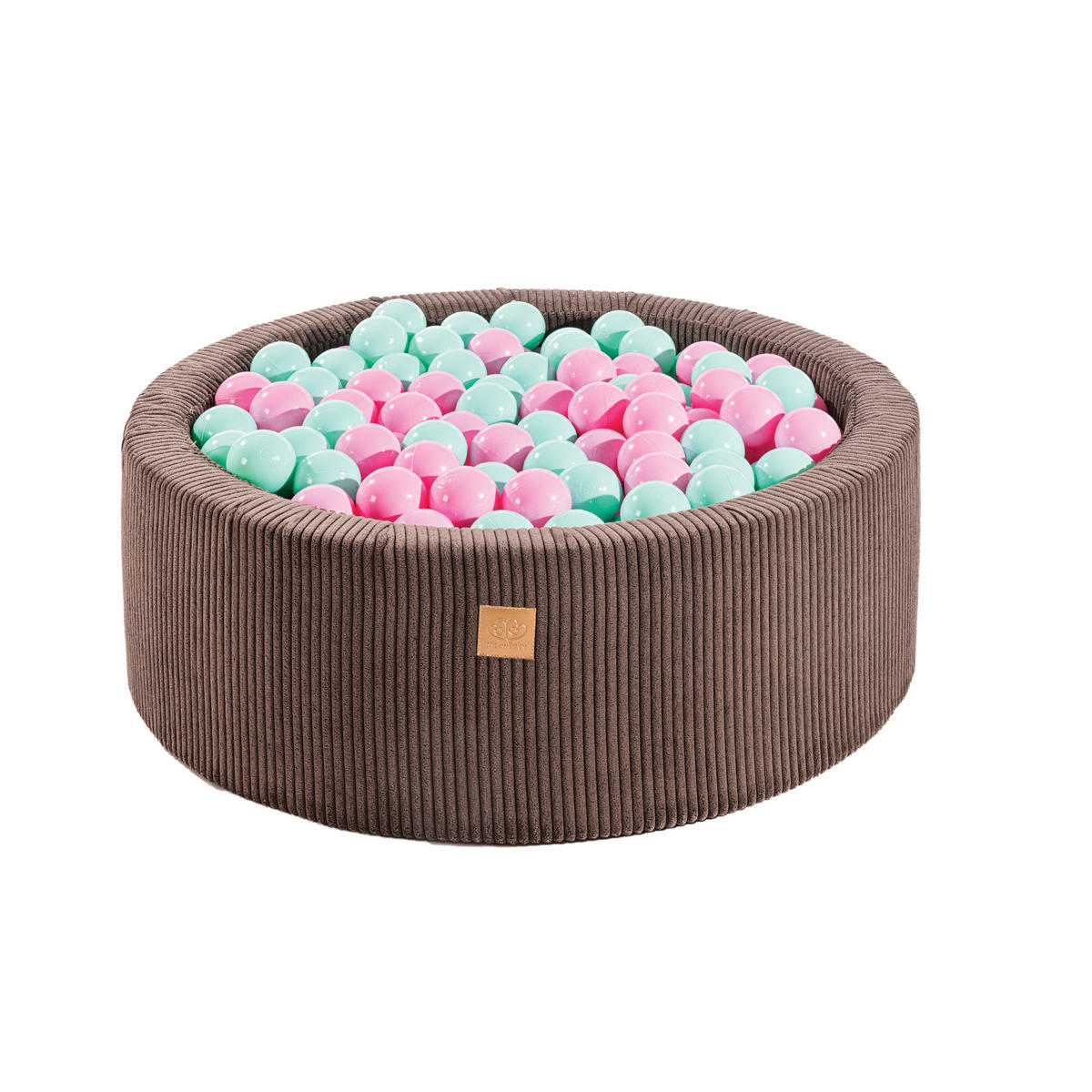 BÄLLEBAD für Kinder, Cord, Braun - Hellrosa/Braun, Textil (90/90/30cm) - MeowBaby