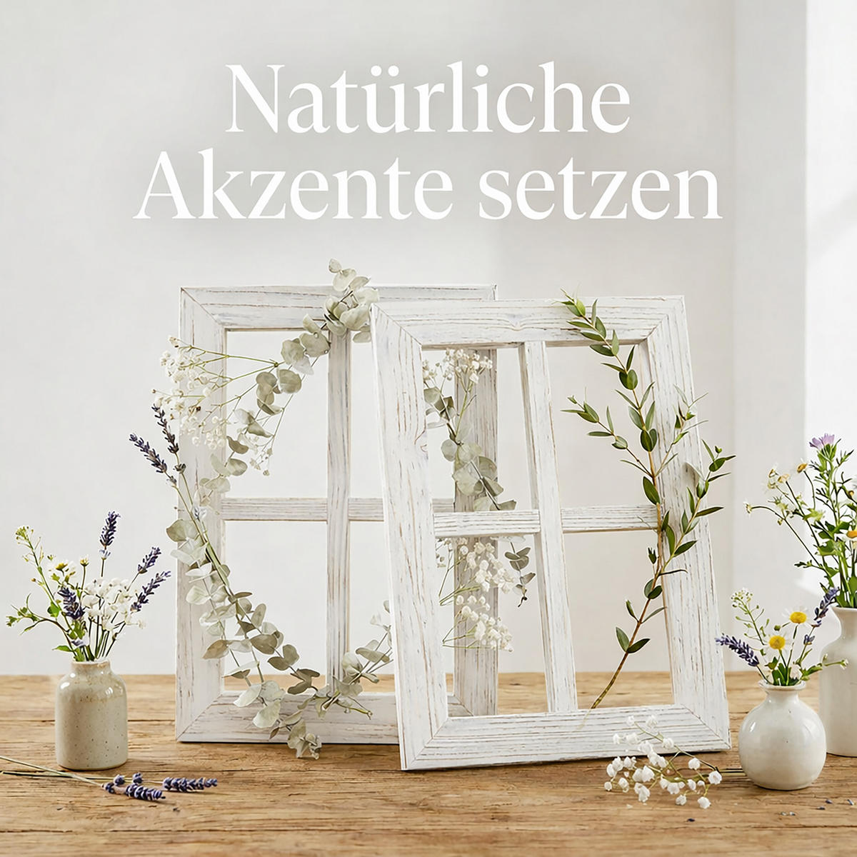 2XDEKORAČNÉ rámy - biela, drevo (28/40cm) - Relaxdays