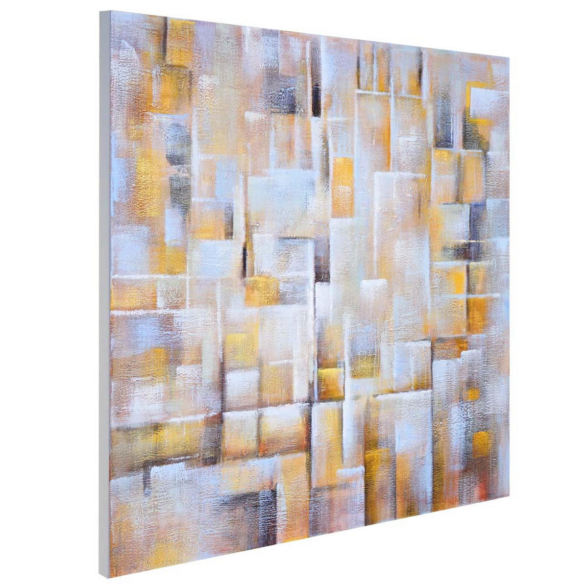 ÖLGEMÄLDE CUBES HANDGEMALT Mehrfarbig - Multicolor, Textil (100/100cm) - MCW