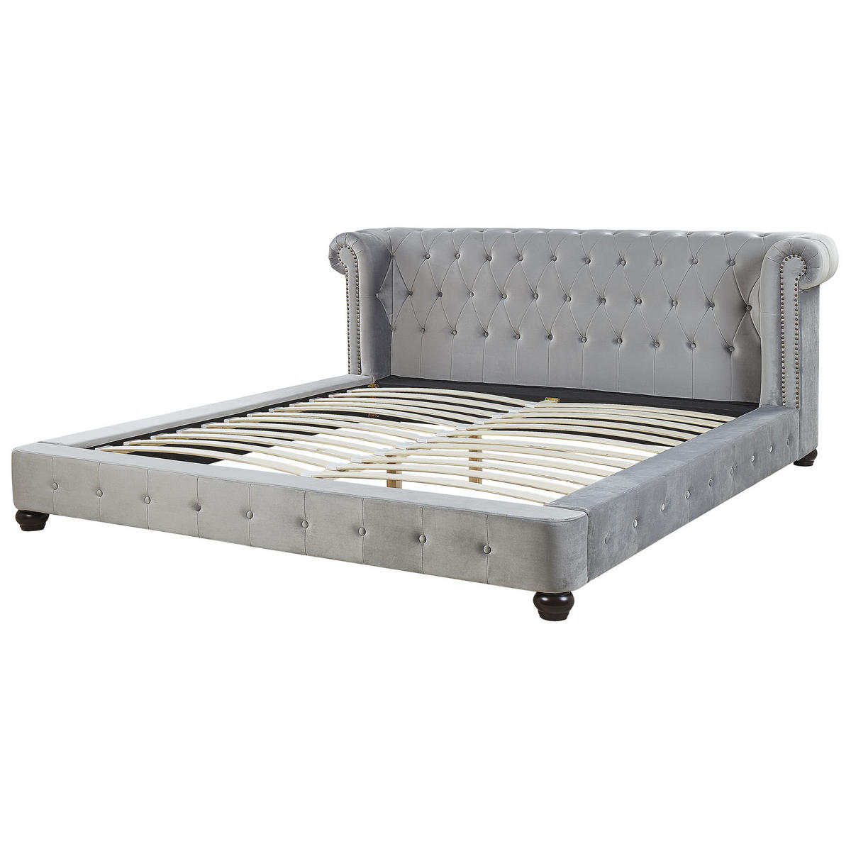 BETT 180/200cm Hellgrau Cavaillon - Hellgrau, Textil (180/200cm) - Beliani