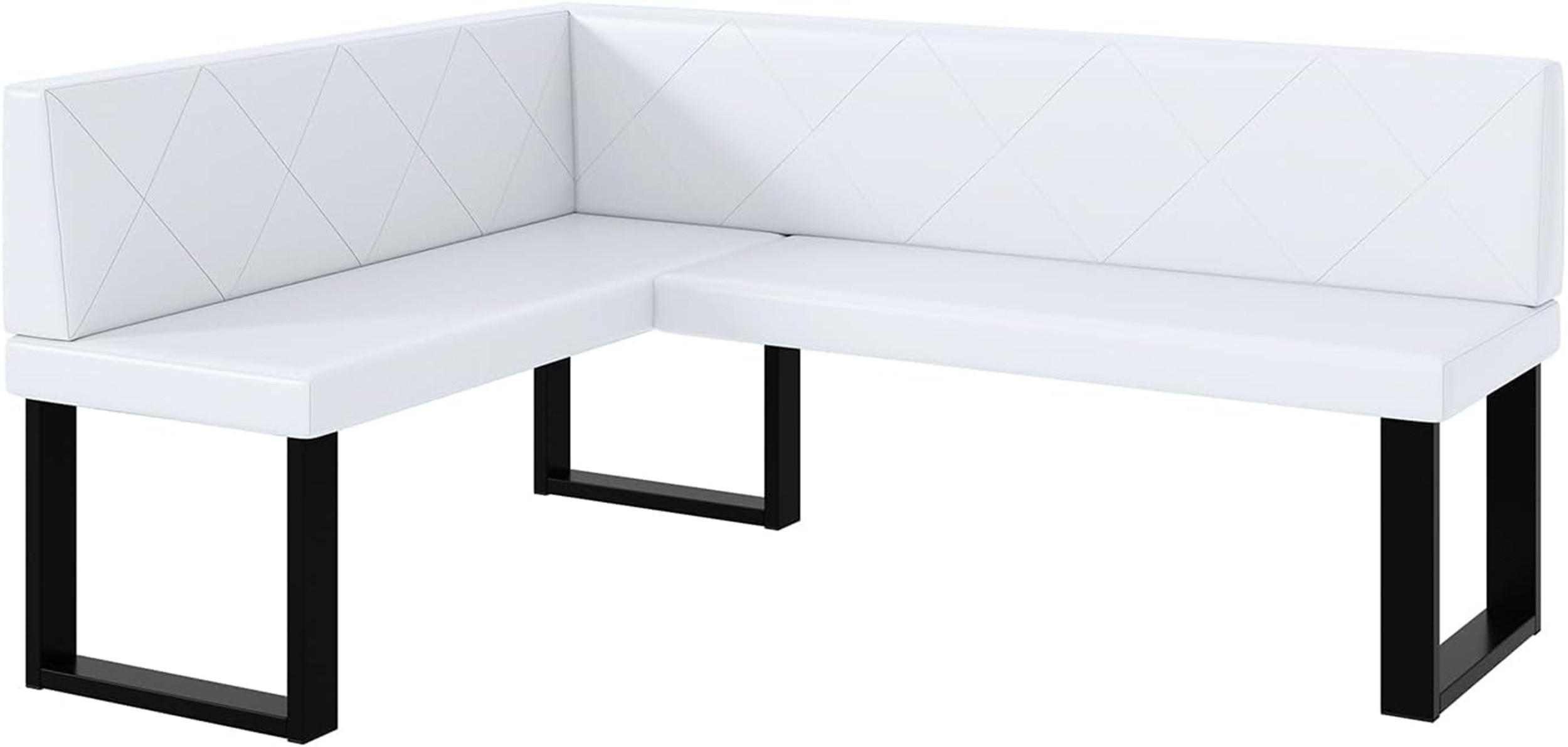 ECKBANK ERIC_U - Weiß, Leder (128/168cm) - Meblini