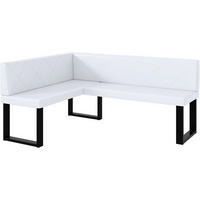 ECKBANK ERIC_U - Weiß, Leder (128/168cm) - Meblini
