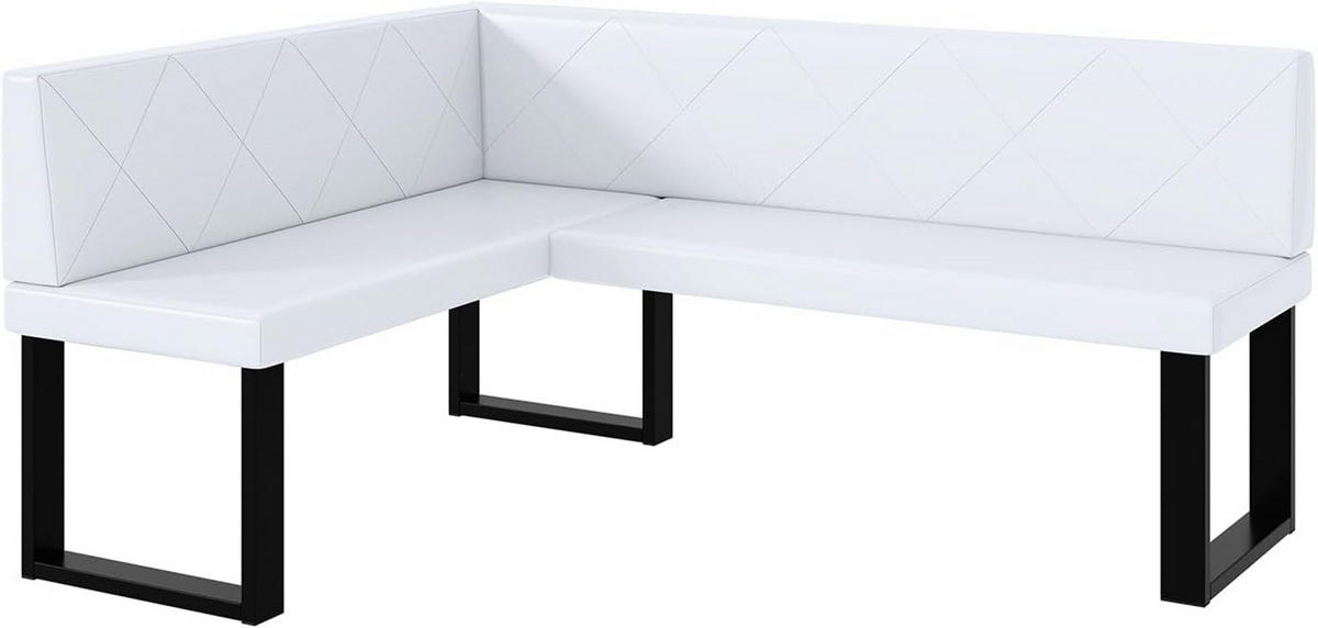 ECKBANK ERIC_U - Weiß, Leder (128/168cm) - Meblini