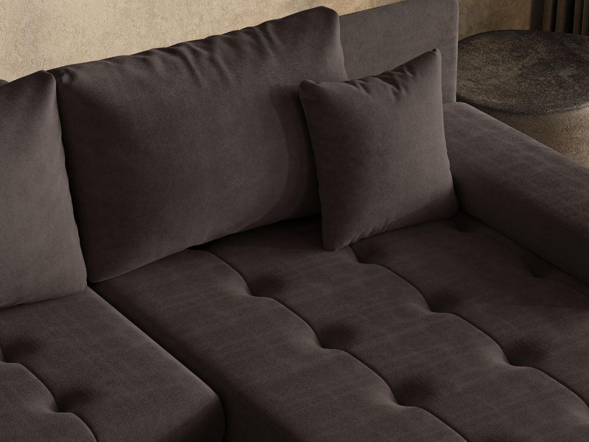 ECKSOFA Sonia Braun - Silberfarben/Braun, Holz/Textil (310/210cm) - Graingold