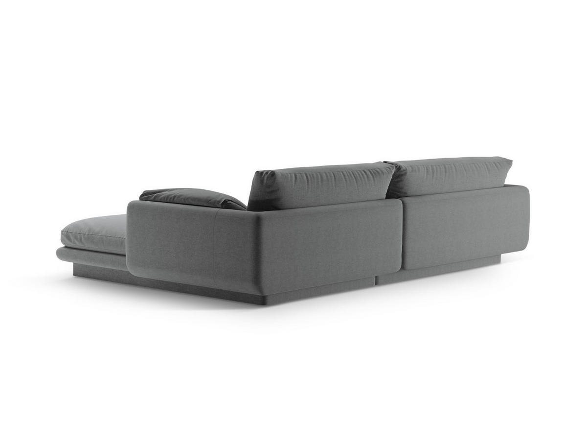 ECKSOFA links Torino aus strukturiertem Stoff dunkelgrau 4 Sitzplätze - Dunkelgrau, Textil (170/250cm) - Micadoni