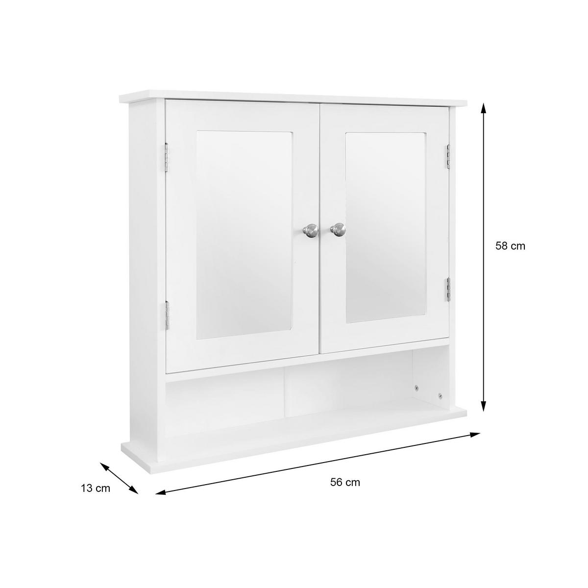 SPIEGELSCHRANK - Weiß, Holzwerkstoff (13/58/56cm) - ML-DESIGN